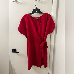 Bobeau Wrap Dress in Red